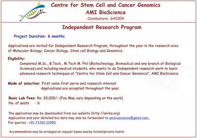 Centre For Stem Cell & Cancer GenomicsAMI BioScience - Home