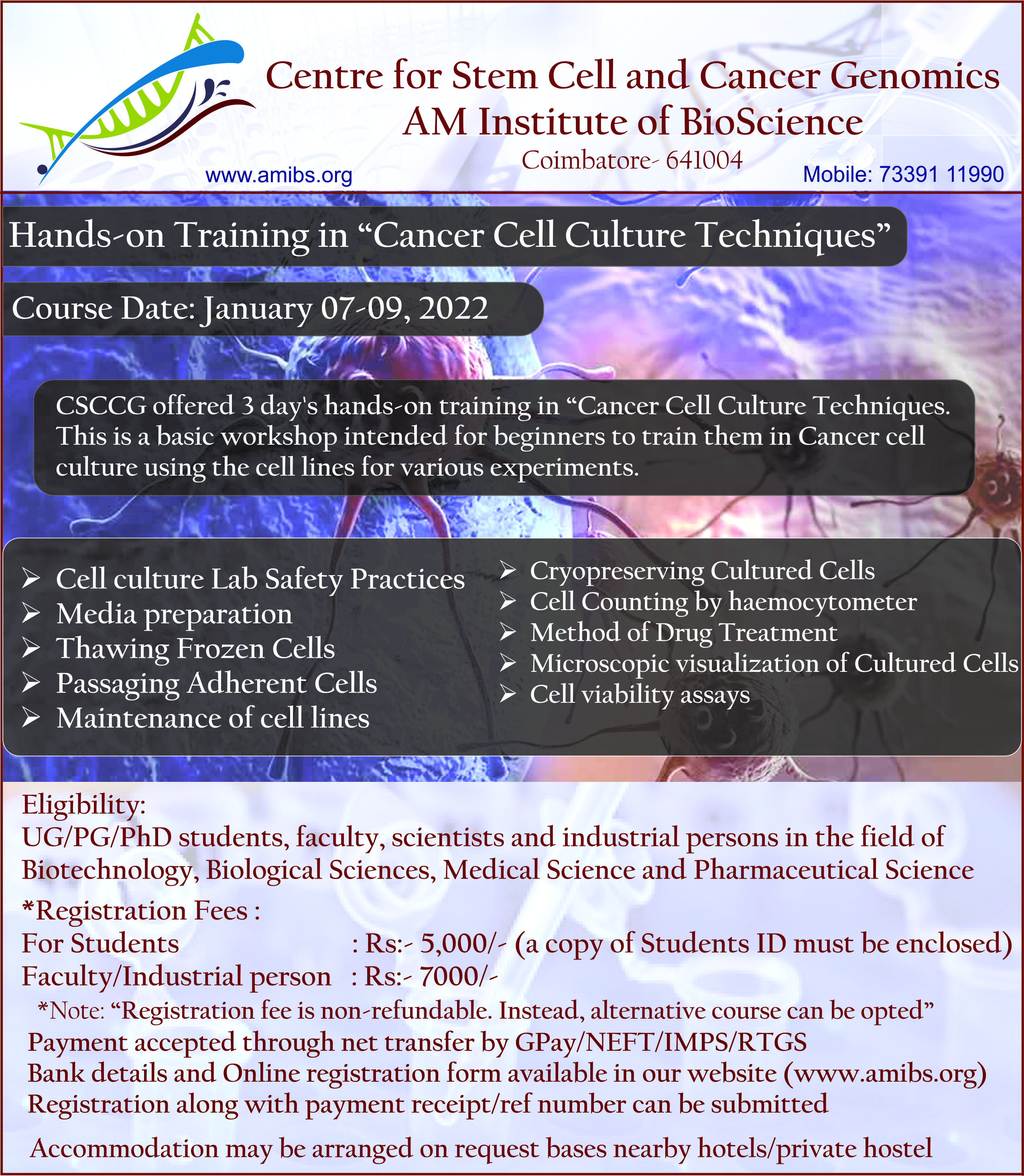 Centre for Stem Cell & Cancer Genomics, AMI BioScience - Home